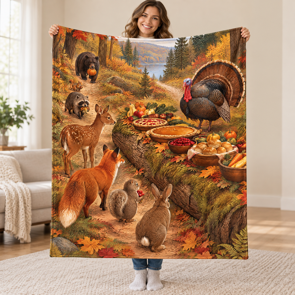 Fallen-Log Buffet blanket, held open