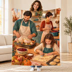 Kitchen Collaboration blanket, held open