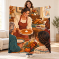 Presenting the Pie blanket, held open