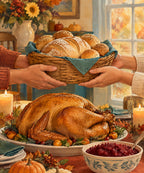 Passing the Bread Basket blanket, full design