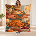 Passing the Bread Basket blanket, held open