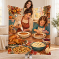 Decorating Pies Together blanket, held open