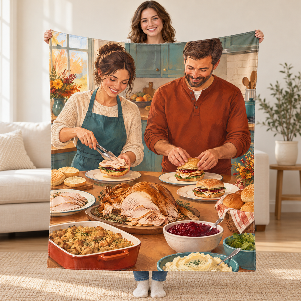 Next-Day Sandwiches blanket, held open
