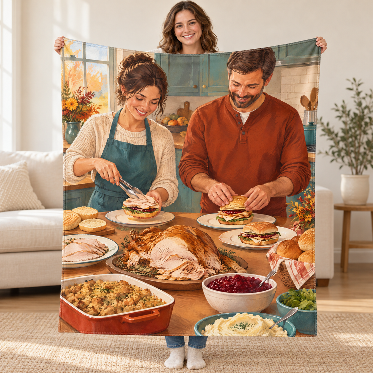 Next-Day Sandwiches blanket, held open