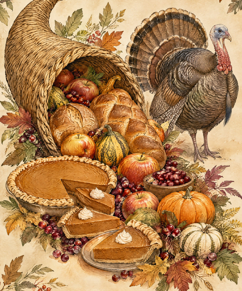Cascading Cornucopia blanket, full design