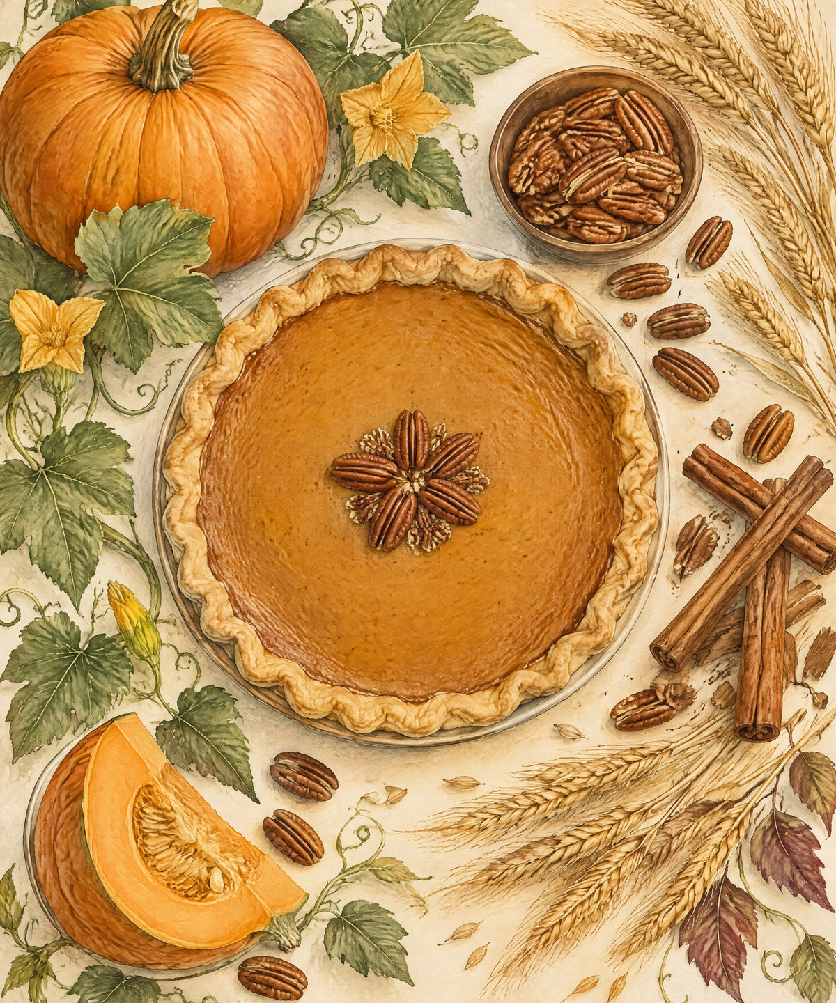 Pie and Its Ingredients blanket, full design