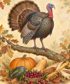 Turkey on the Oak Branch blanket, full design