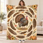 Spiral of Feathers blanket, held open