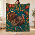 Pomegranate Walk blanket, held open
