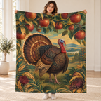 Apple Branch Orchard blanket, held open