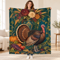 Flower and Wheat Vase blanket, held open