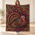 Cranberry Bower blanket, held open