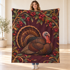 Cranberry Bower blanket, held open