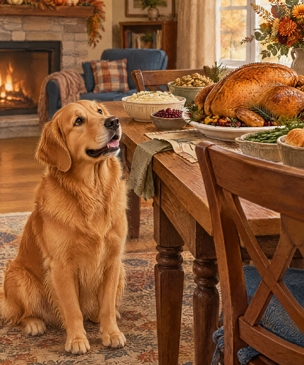 Retriever at the Table blanket, full design