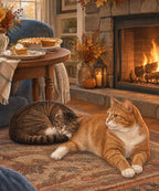 Cats by the Hearth blanket, full design