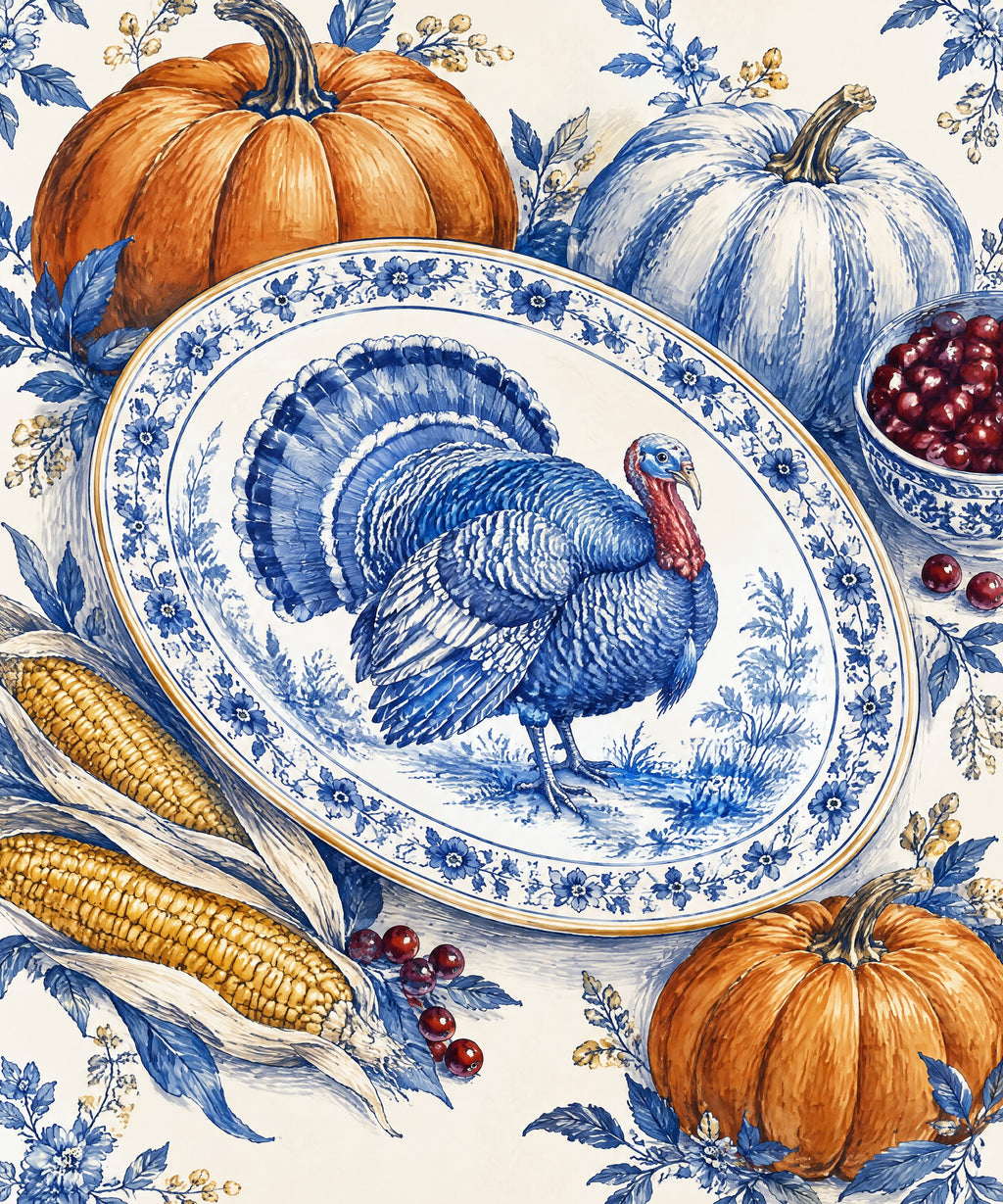 Painted Turkey Platter blanket, full design