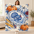 Painted Turkey Platter blanket, held open