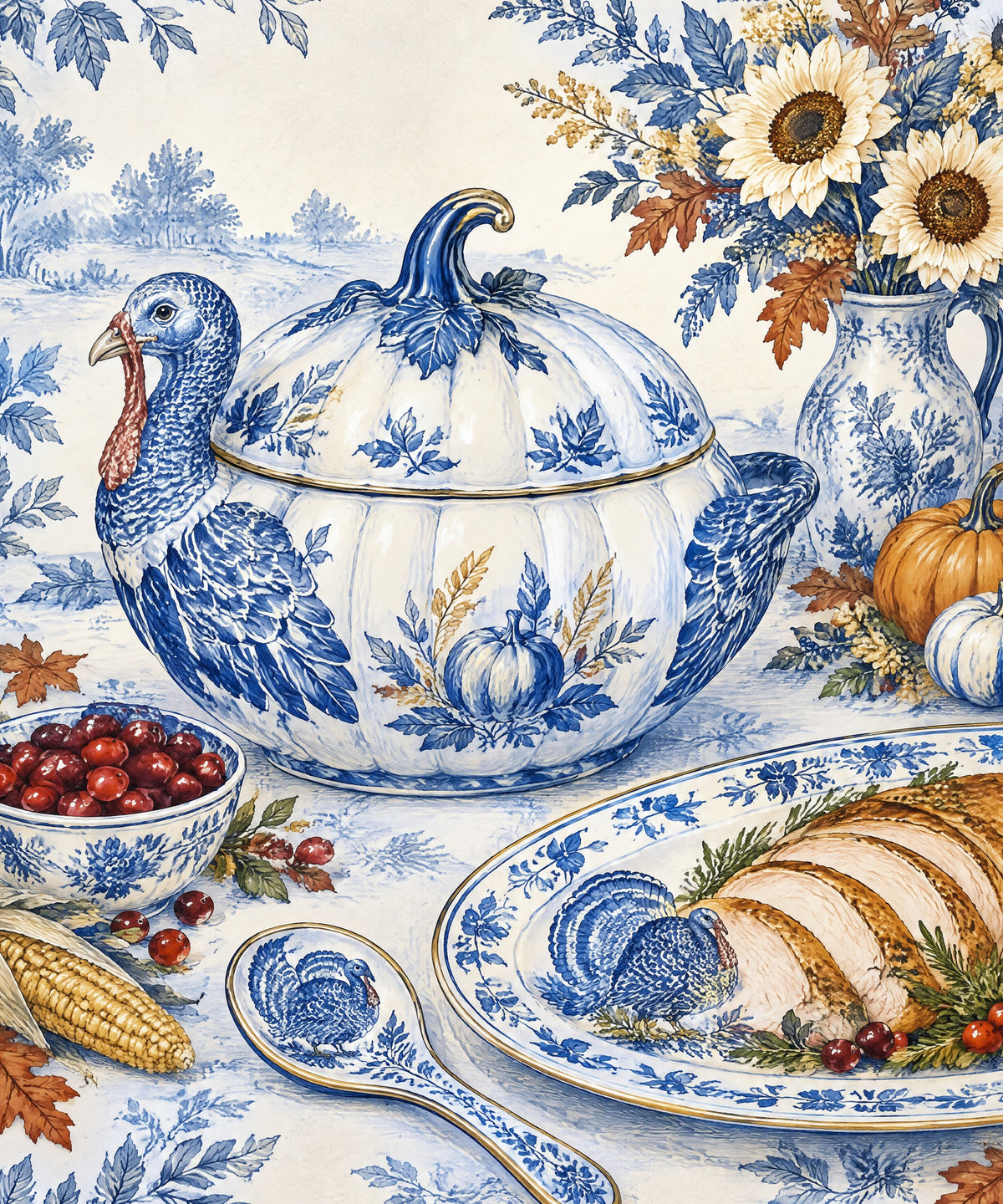 Pumpkin Tureen blanket, full design
