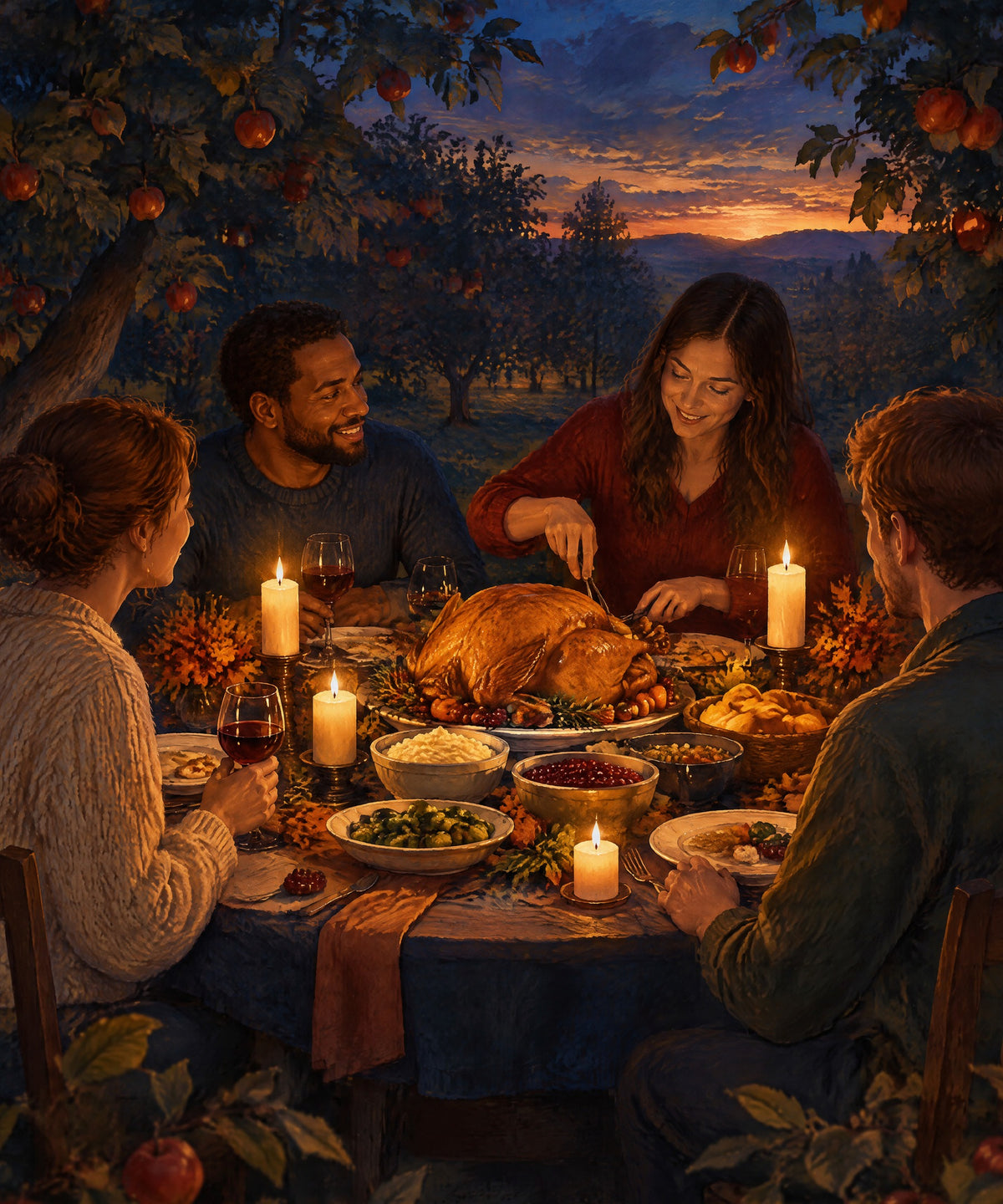 Candlelit Orchard blanket, full design