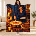 Luminous Pies blanket, held open