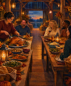 Barn Supper Lanterns blanket, full design