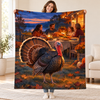 Turkey at Blue Hour blanket, held open