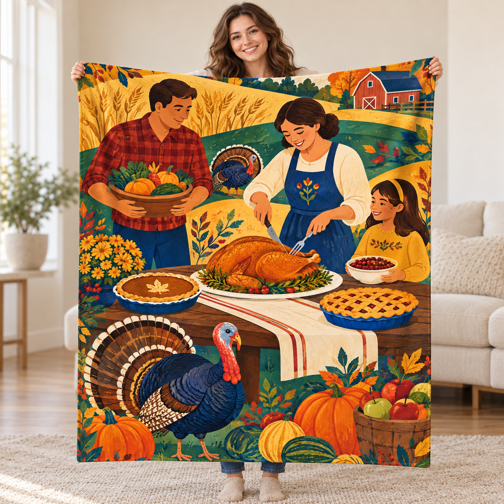 Garden Bands blanket, held open