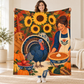Sunflower Cluster blanket, held open