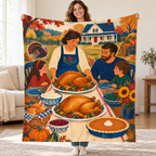 Farmhouse Table blanket, held open