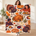 Three-Scale Collage blanket, held open