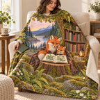 Little Fox Storytime blanket, wrapped around a reader