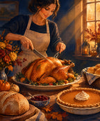 Turkey in Windowlight blanket, full design