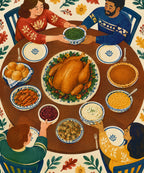 Flattened Feast Table blanket, full design