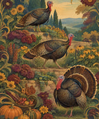 Terraced Garden Turkeys blanket, full design