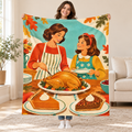 Mother and Daughter blanket, held open