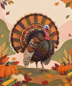 Patterned Harvest Fan blanket, full design