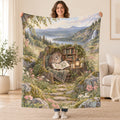 Meadow Poetry Owl blanket, held open
