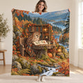 Autumn Almanac blanket, held open