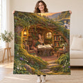 The Burrow Library blanket, held open