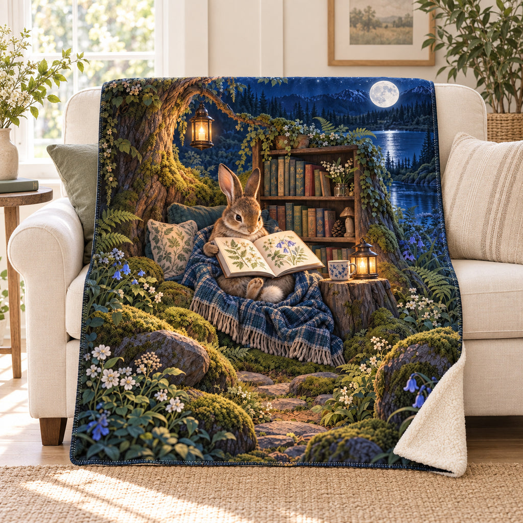Moonbeam Bedtime blanket, on a sofa