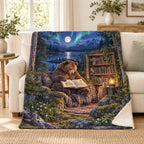 Northern Lights Reader blanket, on a sofa