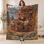 Autumn Cabin Pages blanket, held open