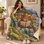 Little Bear's Big Book blanket, wrapped around a reader