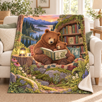 Bear Cub Storytime blanket, on a sofa