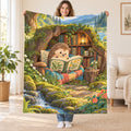 Tiny Book Big Adventure blanket, held open