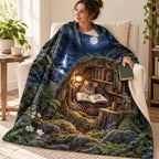 Acorn Lamp Reader blanket, wrapped around a reader
