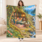 The Teacup Reader blanket, held open