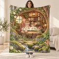 Mouse Family Storytime blanket, held open