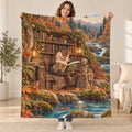 Autumn River Journal blanket, held open