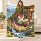 Little Otter's Story blanket, held open